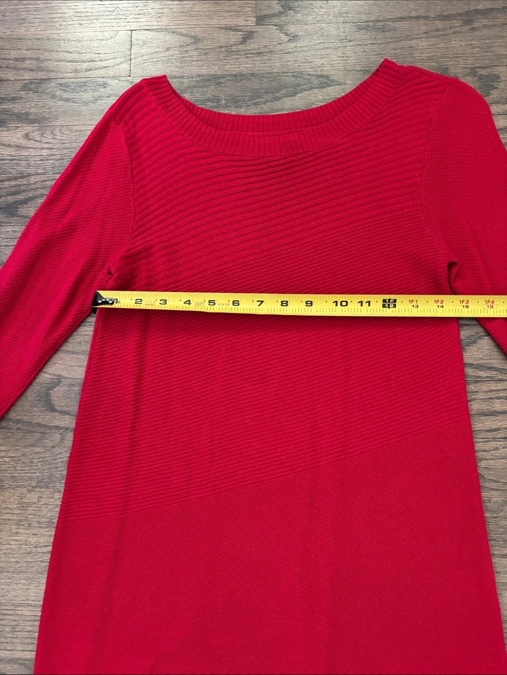 Apt. 9 Red Long Sleeve Ribbed Knit Top
